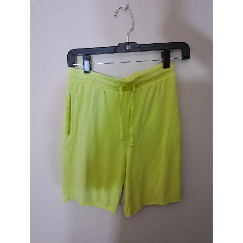 Colsie Lounge Shorts Womens XS Neon Lime Green Raw Hem Drawstring Casual